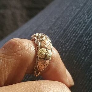 1 Sterling Silver Black Hills Gold Earring